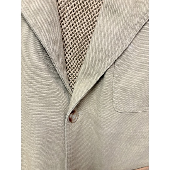 ORVIS Lord Calvert Mens Tan Cotton Chore Coat Fishing Jacket Size L Patches - Picture 7 of 16